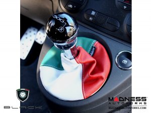 FIAT 500 Gear Shift Boot - Black italy - Italian Colors Leather